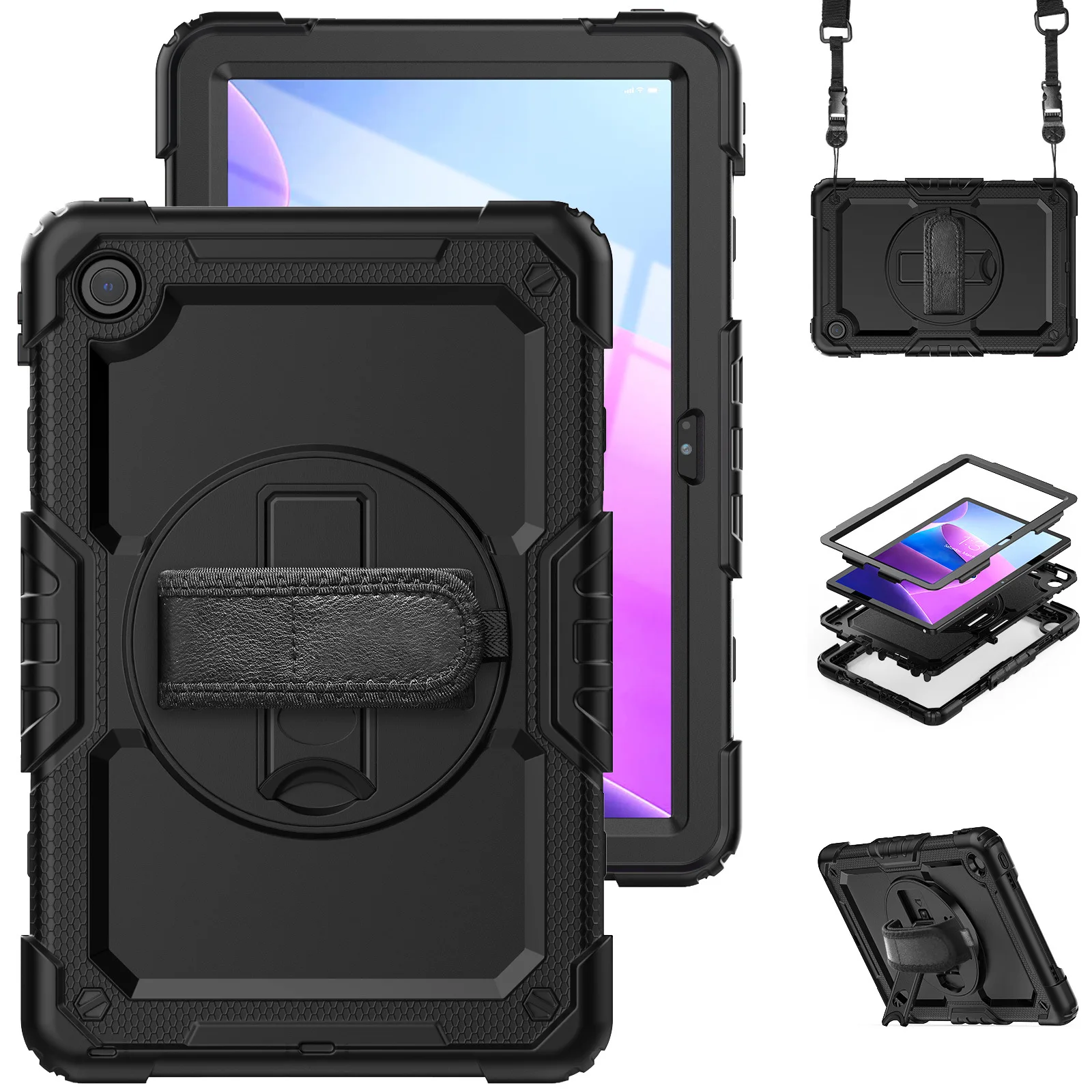 غطاء حماية مع حامل وحزام كتف م - مراجعة Lenovo Tablet Plus Accessories وسعره