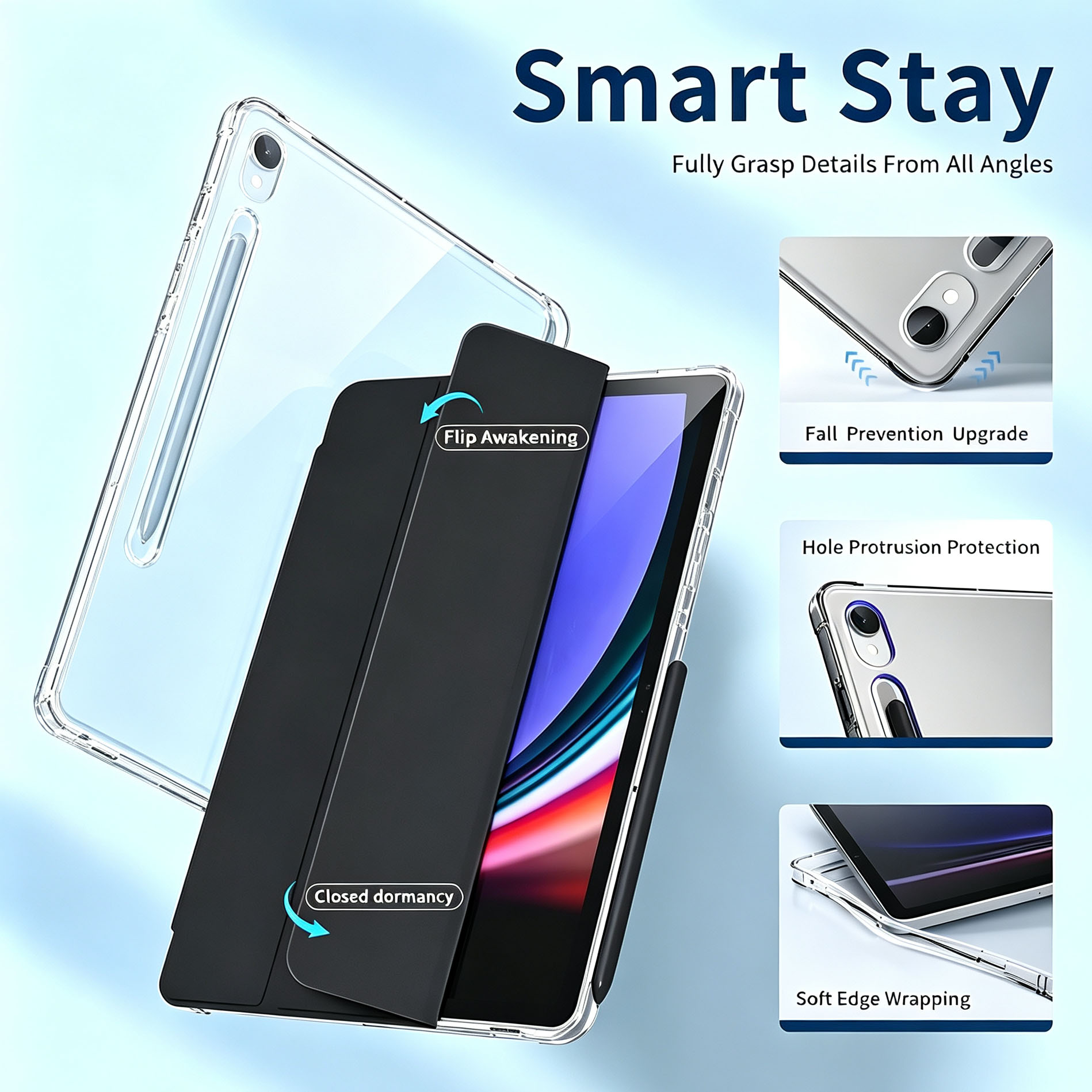 غطاء ذكي قابل للطي مع غلاف خلف - مراجعة Tablet S9 Fe Accessories وسعره
